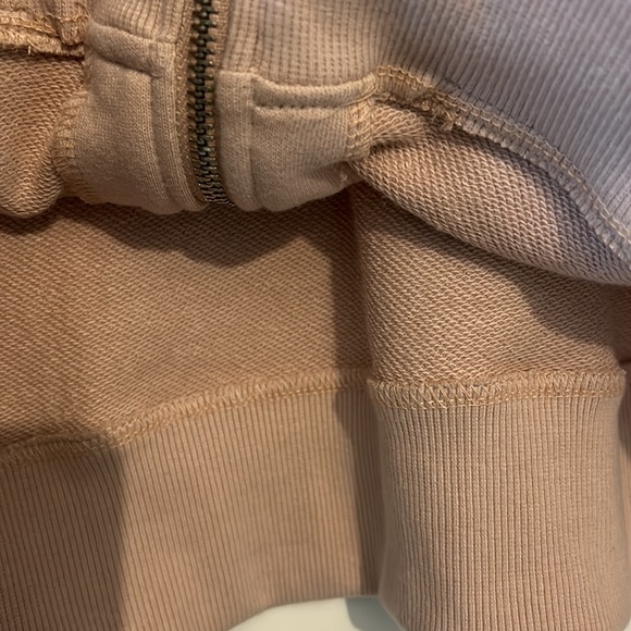CALVIN KLEIN NUDE PINK ZIPPER HOODIE WITH CANGAROO POCKETS - Picture 10 of 11